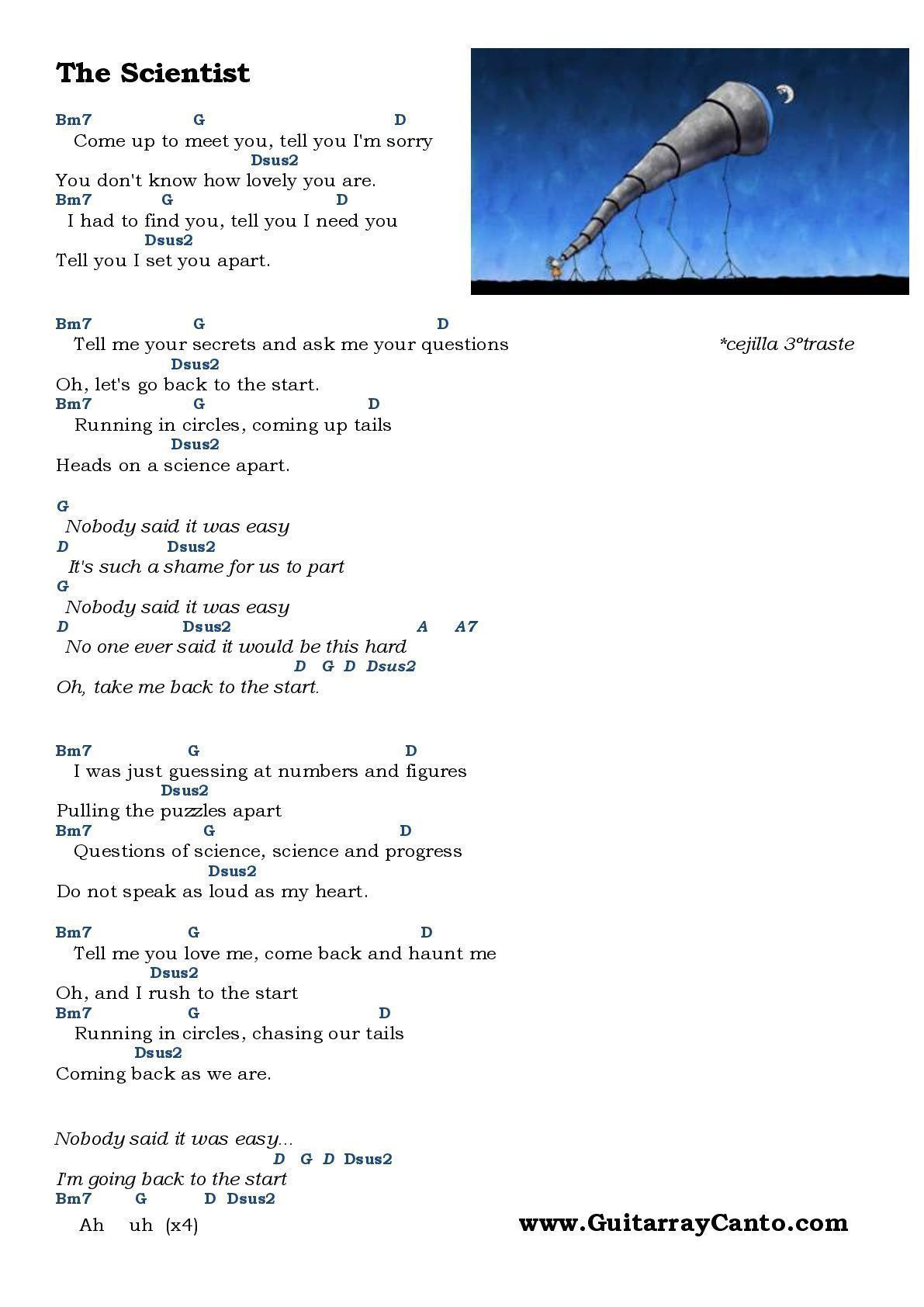 #acordes the scientist, #the scientist chords, #coldplay acordes,