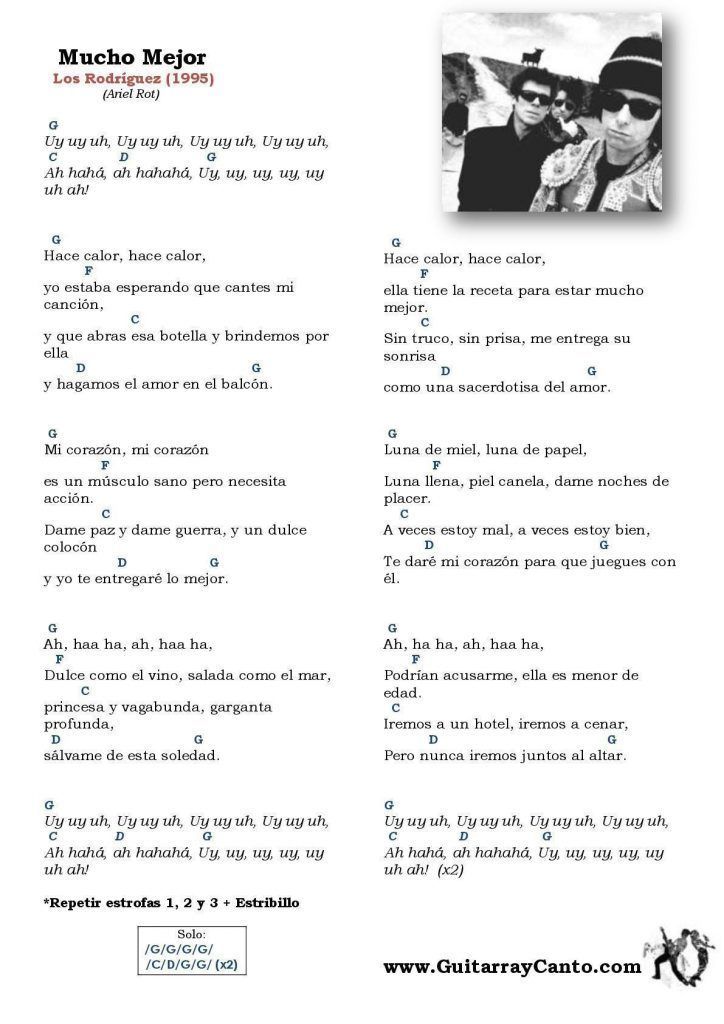 Letra y acordes de Mucho Mejor Guitarra