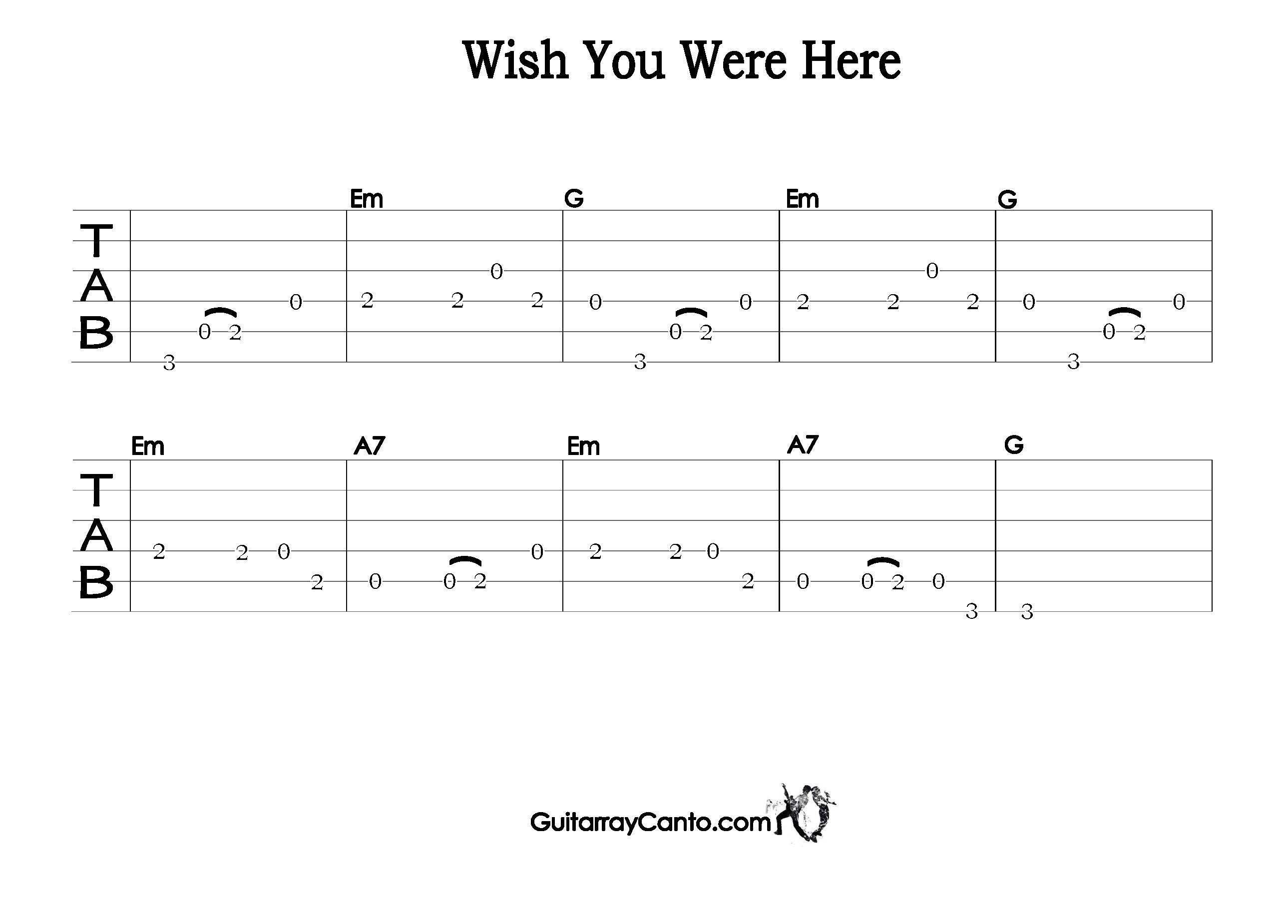 tablatura wish you were here