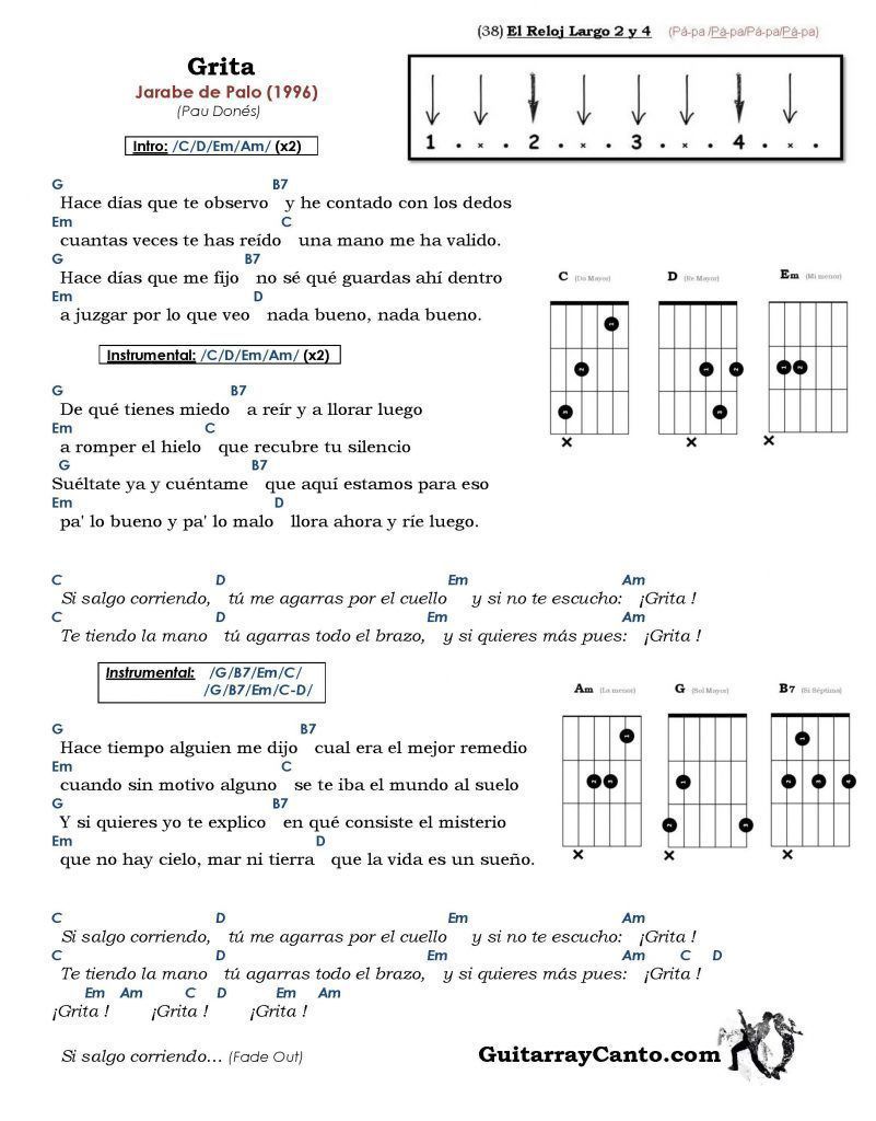 acordes grita guitarra