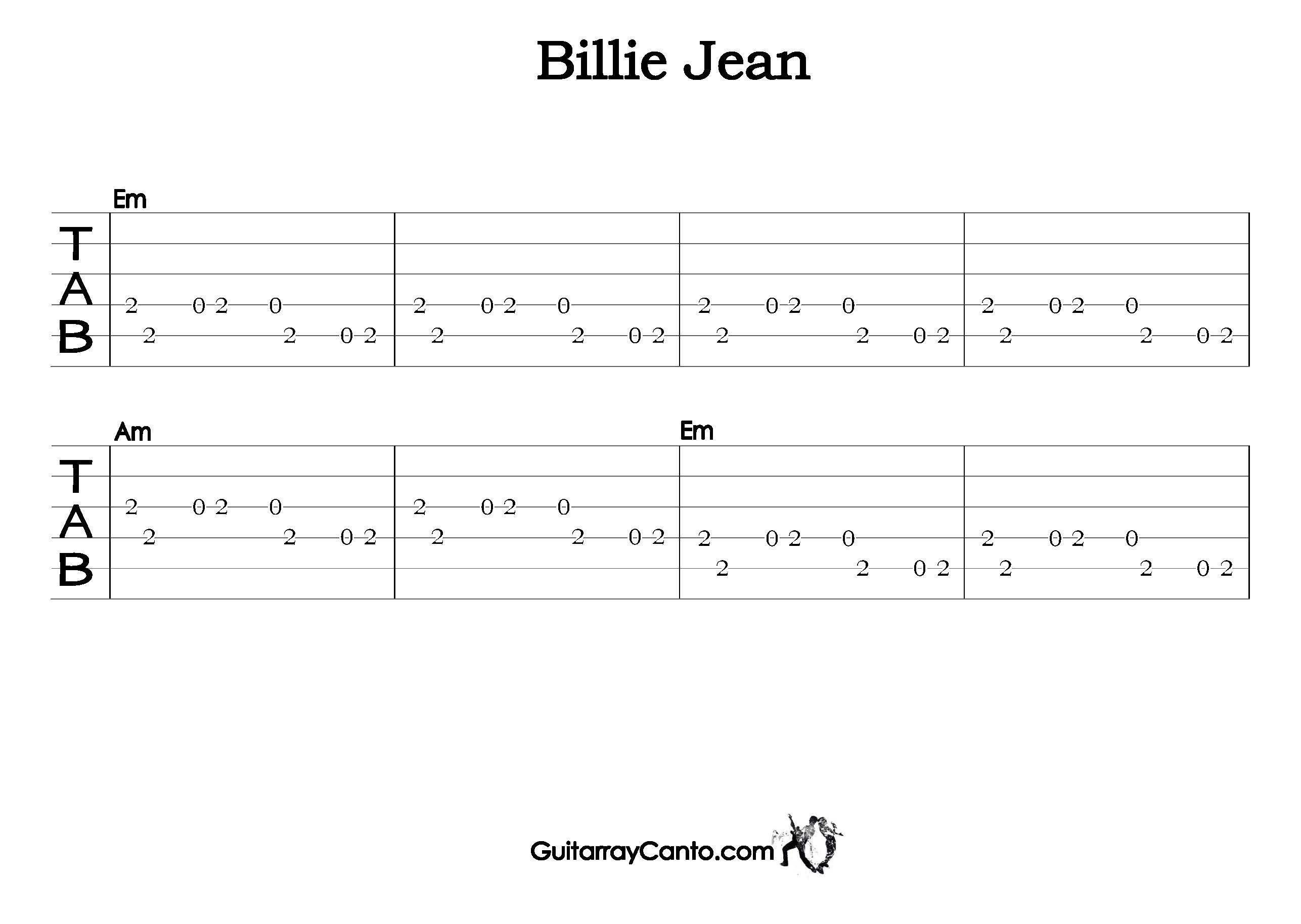 tab billie jean riff